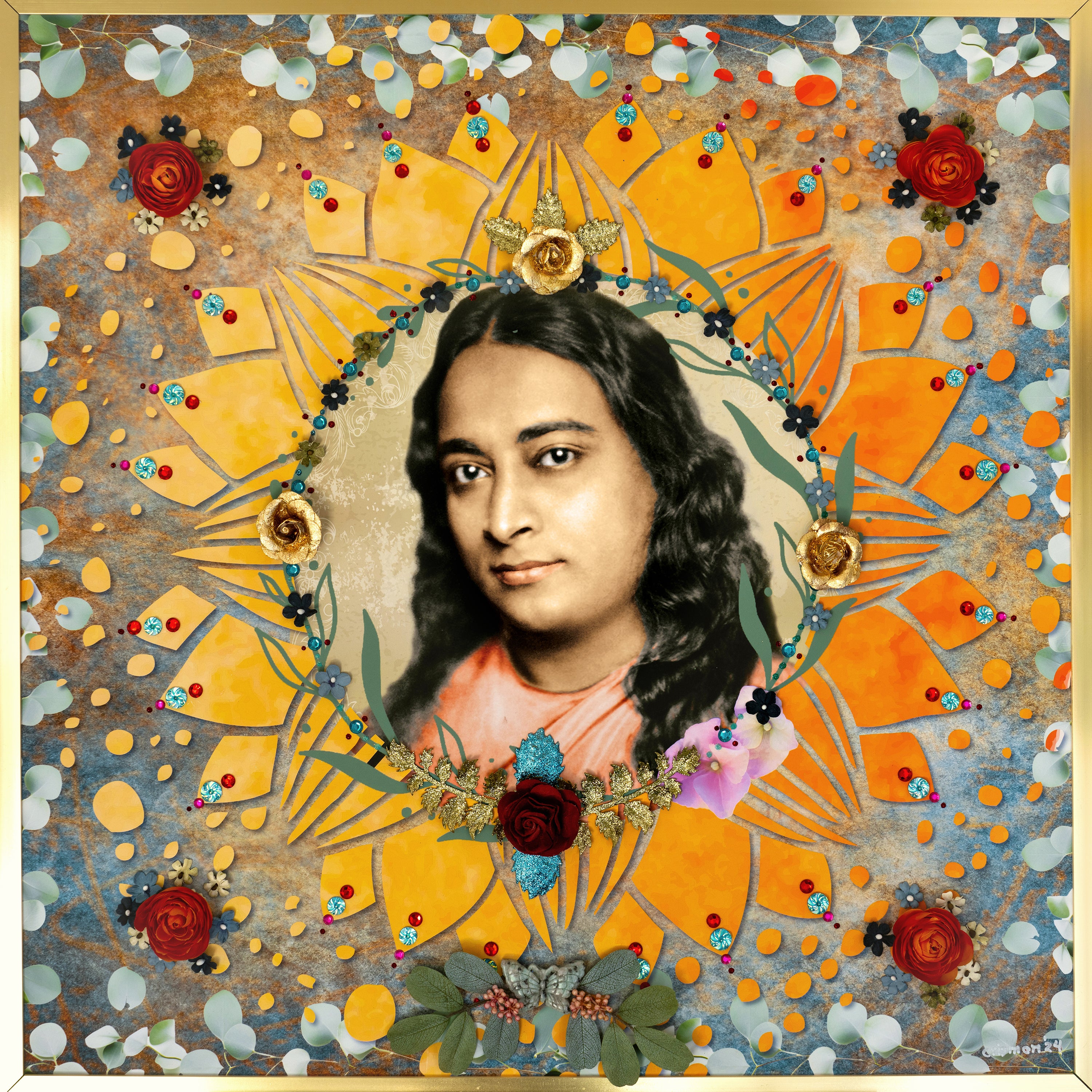 Framed Fine Art Paper Print of Paramhansa Yogananda