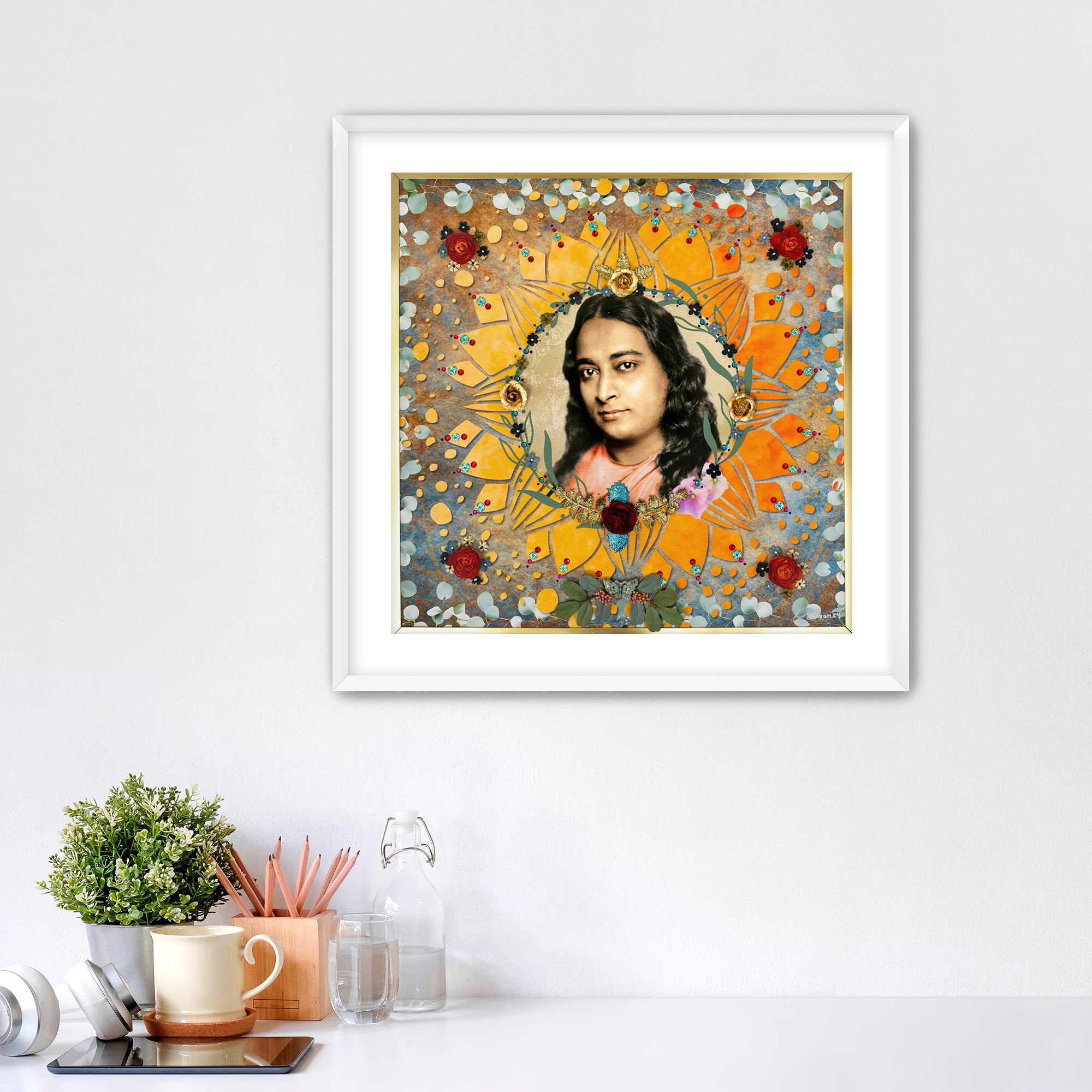 Framed Fine Art Paper Print of Paramhansa Yogananda