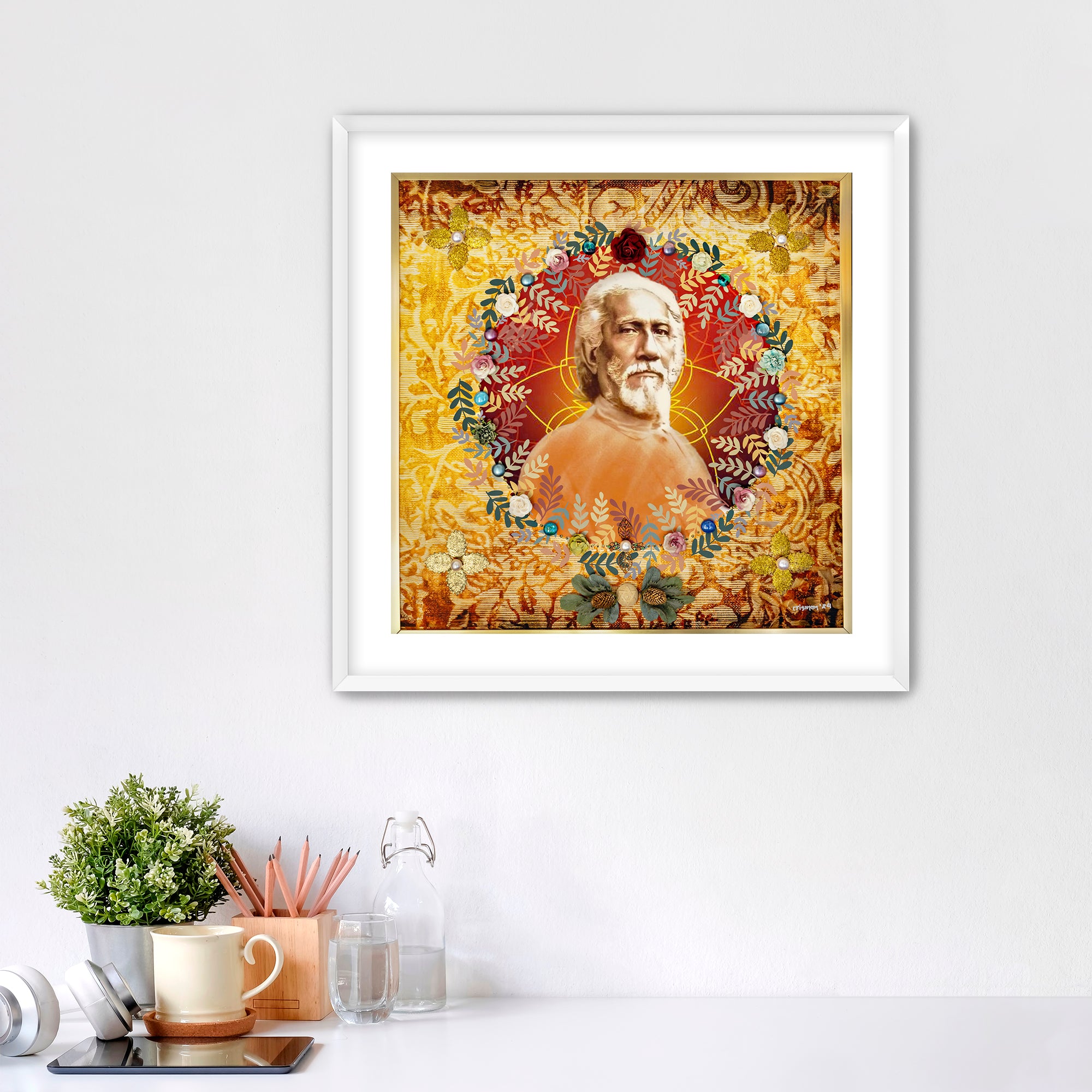 Framed Fine Art Paper Print of Swami Sri Yukteswar